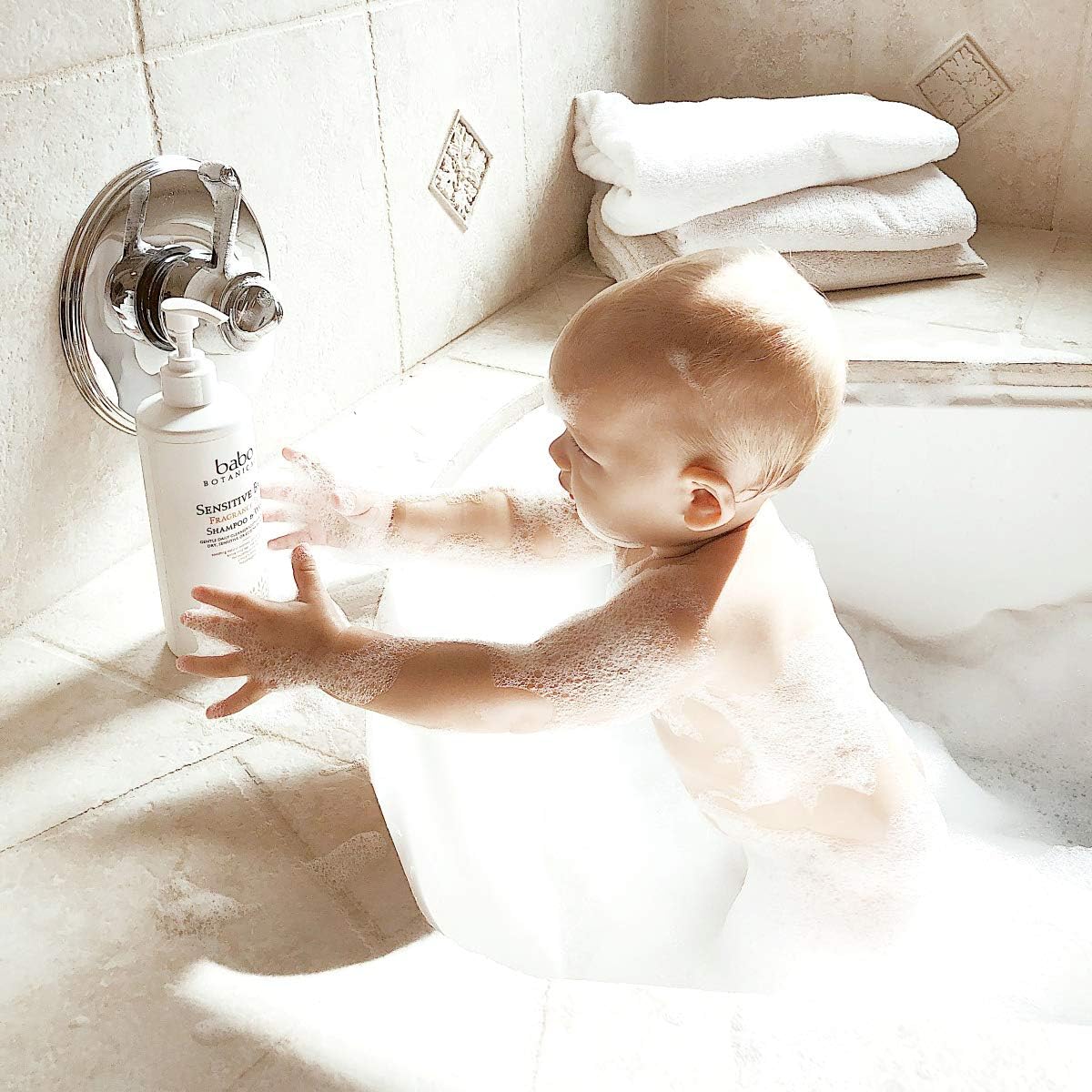 Babo Botanicals Sensitive Baby Fragrance-Free 2-in-1 Shampoo & Wash - with Natural Oat Protein, Shea & Cocoa Butter - EWG Verified & Hypoallergenic - 16 fl. oz. - Image 9